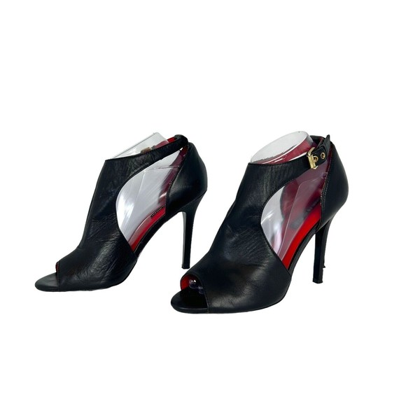 CHARLES JOURDAN Paris Black Petunia Peep Toe‎ D’orsay Sandal Sz 9 - Picture 3 of 7